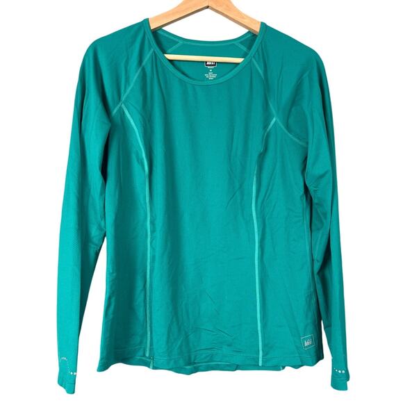 REI Women's Size Medium Long Sleeve Green Swiftland High-Low-Hem - Picture 1 of 6